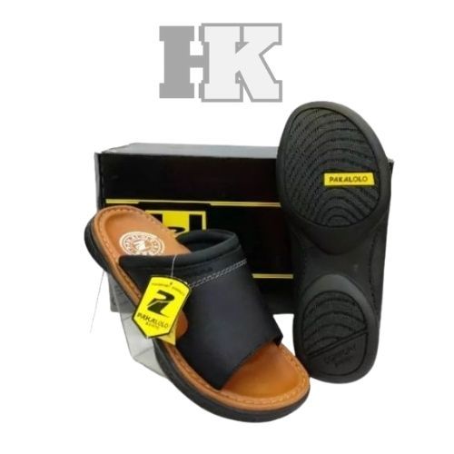 PAKALOLO kokop Sandal Slide Pria Kulit Asli Original Tan Cokelat Hitam Ukuran 39-43