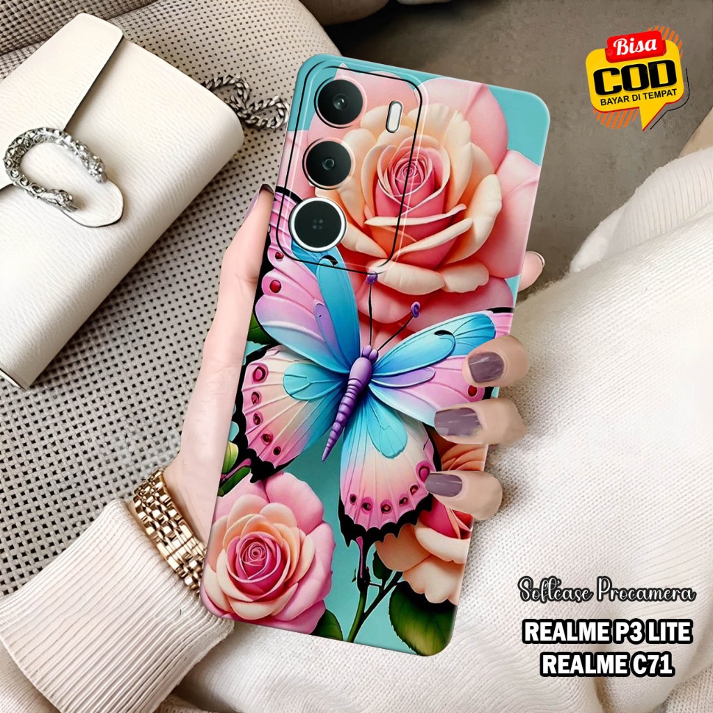 Case Hp REALME P3 LITE  2025 - REALME C71 Fashion Casing Softcase Terbaru - Macaron Protect Camera K