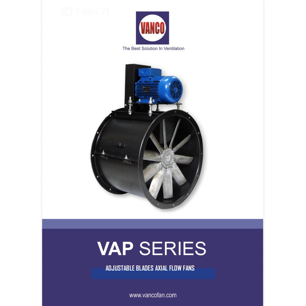 axial fan belt 16"inch vanco VAP/2-400/10/24 2,2kw 2850rpm 6000cmh 380v 3phase