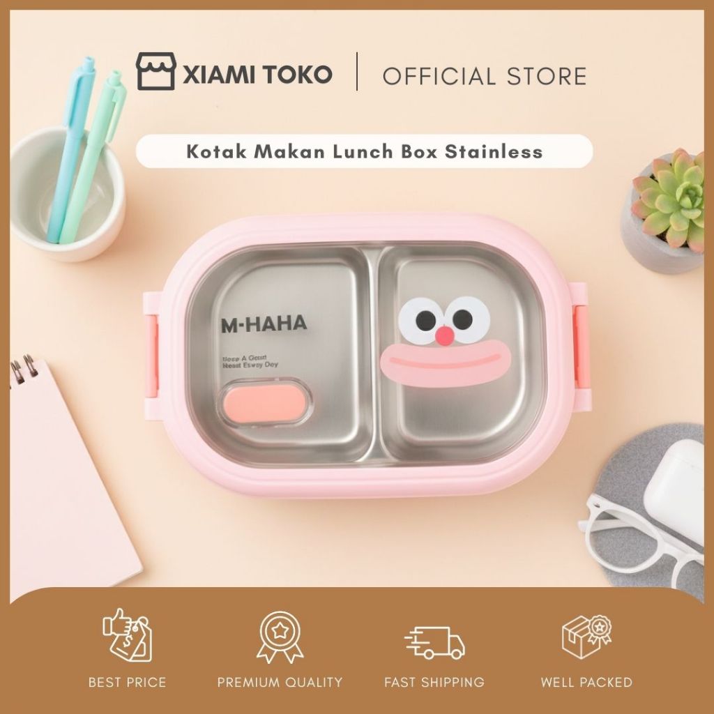 Kotak Makan Lunch Box Stainless dan Plastik Untuk Anak dan Dewasa Lucu