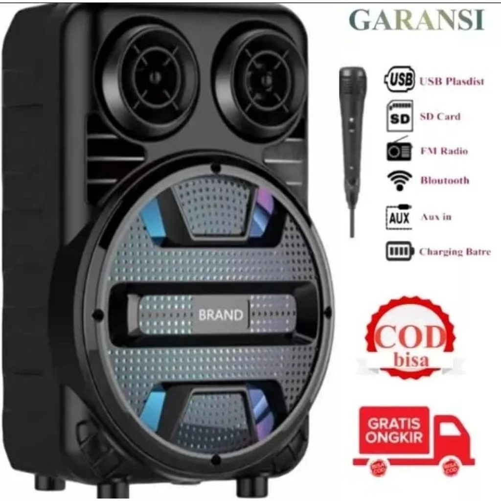 Speaker Subwoofer aktif Km-780 Speaker karoeke werles SQ-7801 Free Microphone werles Speaker karoeke