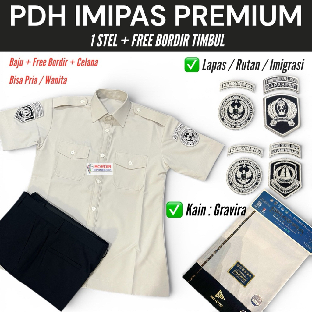 PDH IMIPAS TERBARU KAIN GRAVIRA | PDH LAPAS KUMHAM TERBARU | PDH LAPAS BORDIR TIMBUL PREMIUM | SERAG