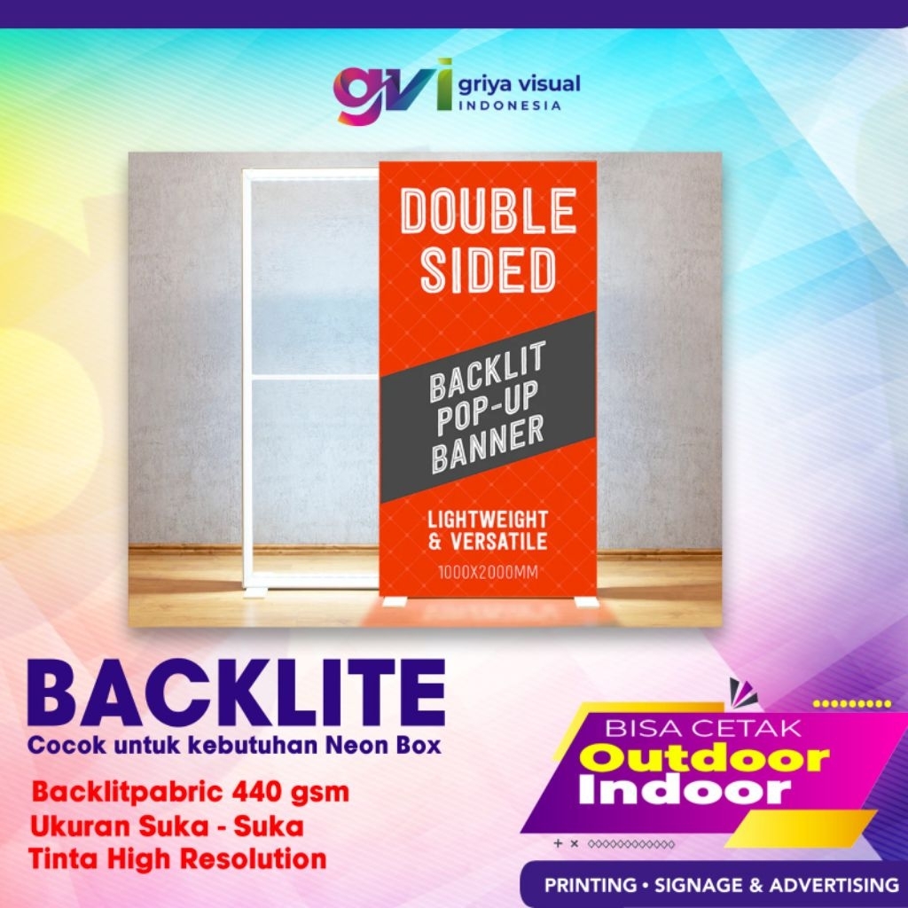 CETAK BAHAN BACKLITE (Neon box) 1sisi