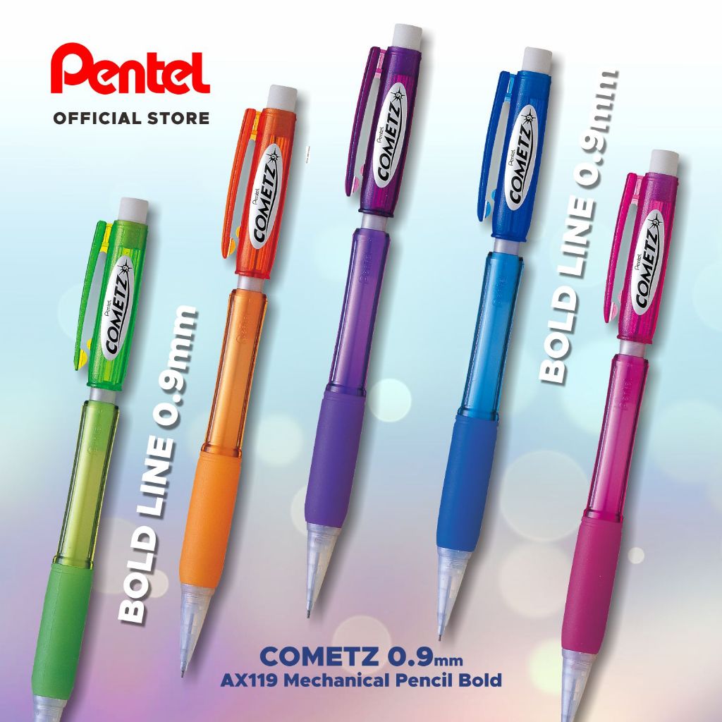 Pensil Mekanik Pentel Cometz AX119 0.9mm Refillable Japan Quality Mechanical Pencil BOLD LINE