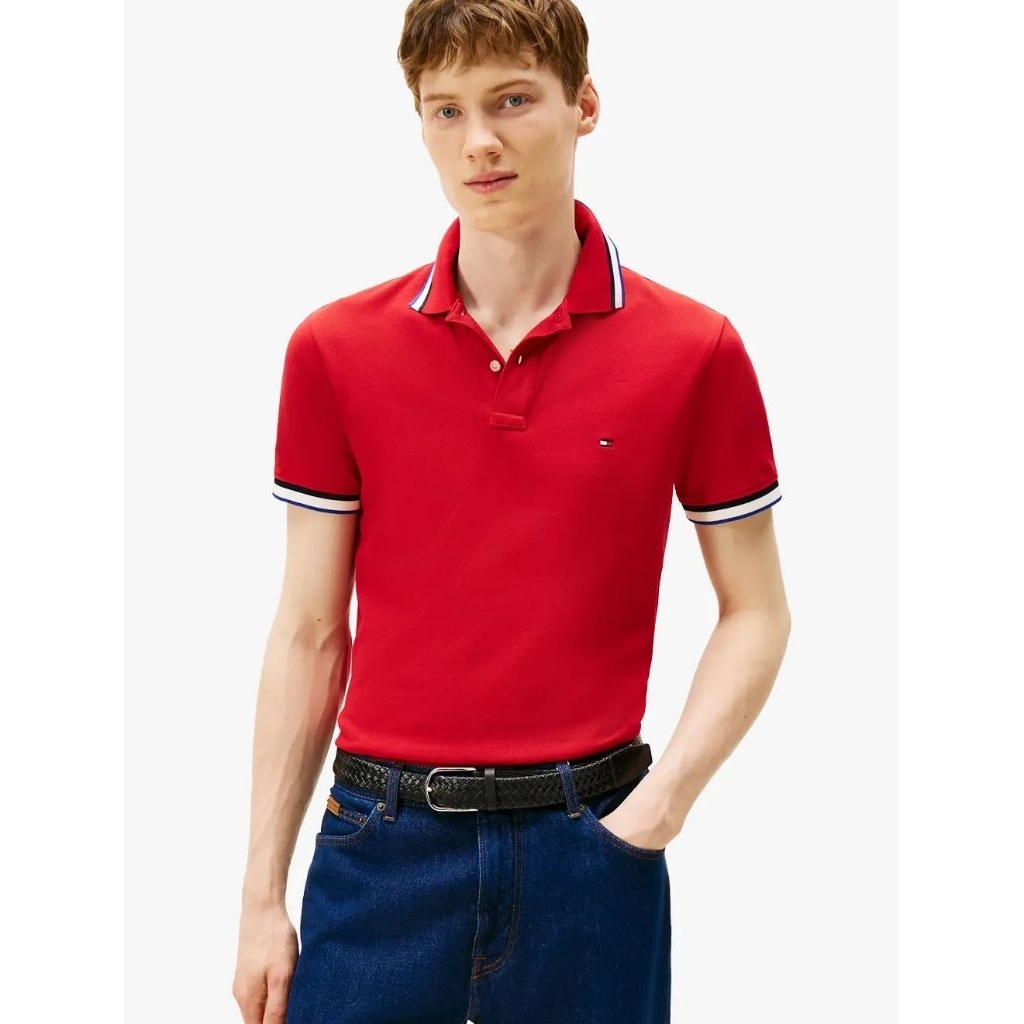 Tommy Hilfiger Men's THRMW40308XL Cuff Slim Fit Polo Pria