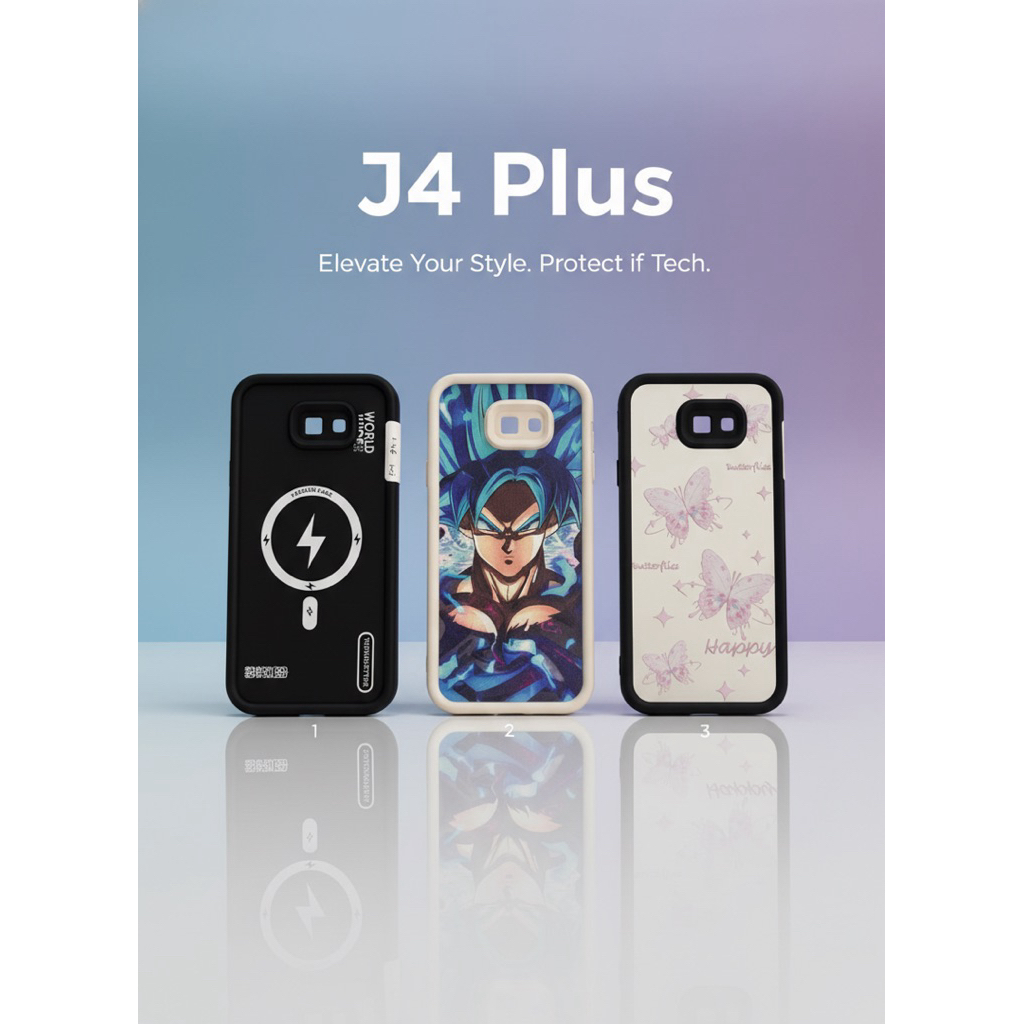 Casing Samsung J4 Plus J4+ Karakter Goku Dragon Ball & Butterfly Aesthetic Case
