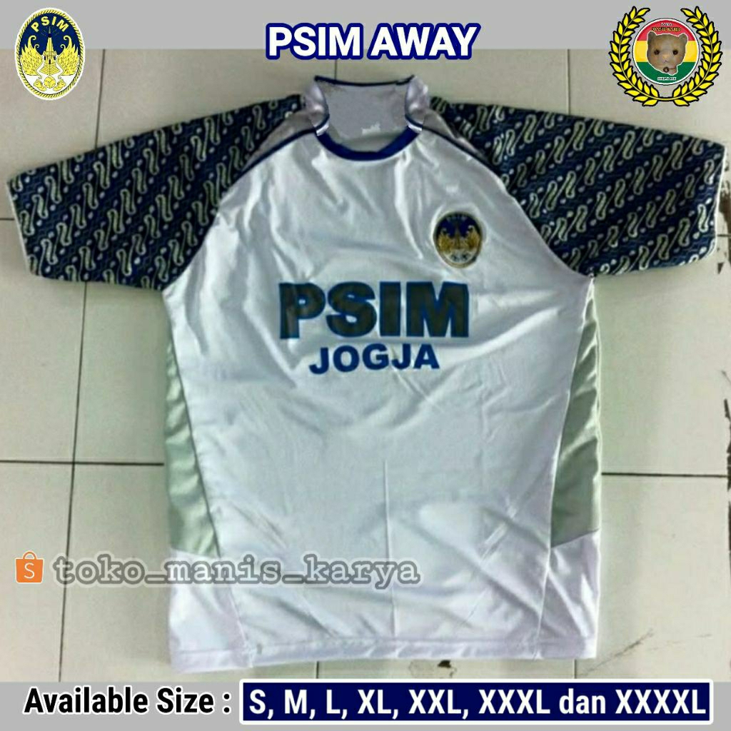 Jersey PSIM Jogja 2012 / 2013 AWAY Putih Motif Batik Printing RETRO Remake Lokal