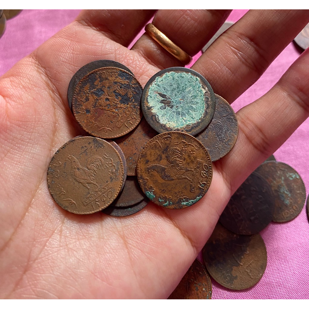 uang ayam teratai , koin ayam tembaga