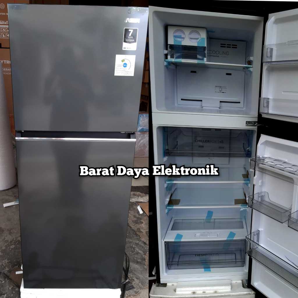 KULKAS AQUA AQR-DTM265 CB(PDS/PLS) Kulkas 2 Pintu 205 Liter TANPA BUNGA ES