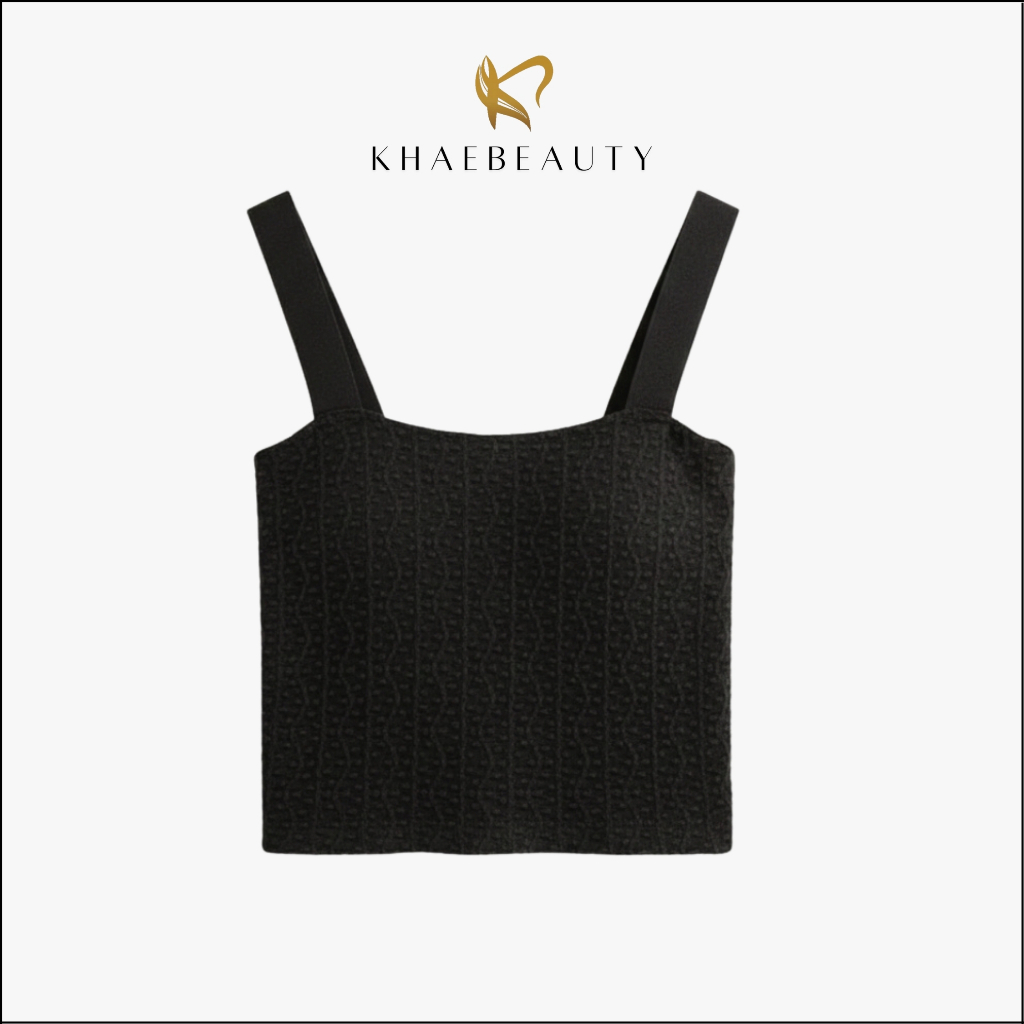 KHAEBEAUTY Tanktop Bra Korea Tali Lebar Wanita Crop Top Bra Motif Transparan Adem Push Up BR254