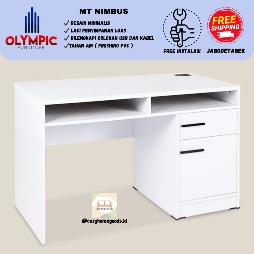 Meja Kantor - Olympic MT NIMBUS - Meja Minimalis - Kerja - Belajar - Meja Tulis