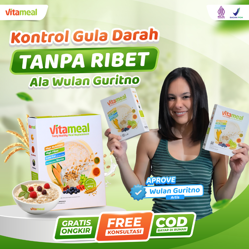 VITAMEAL Sereal Sehat Multigrain Cegah Diabetes Menurunkan Gula Darah Mengatasi Kencing Manis Diabet