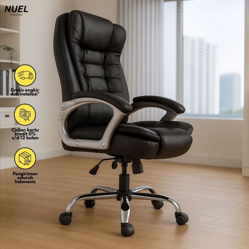 NUEL Kursi Direktur Kantor / Office Chair Kulit Oscar Premium