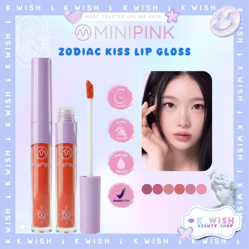[BPOM] MINIPINK Zodiac Kiss Lip Gloss - Lipgloss Bening & Glitter Plumpy Lipstick Waterproof MP066