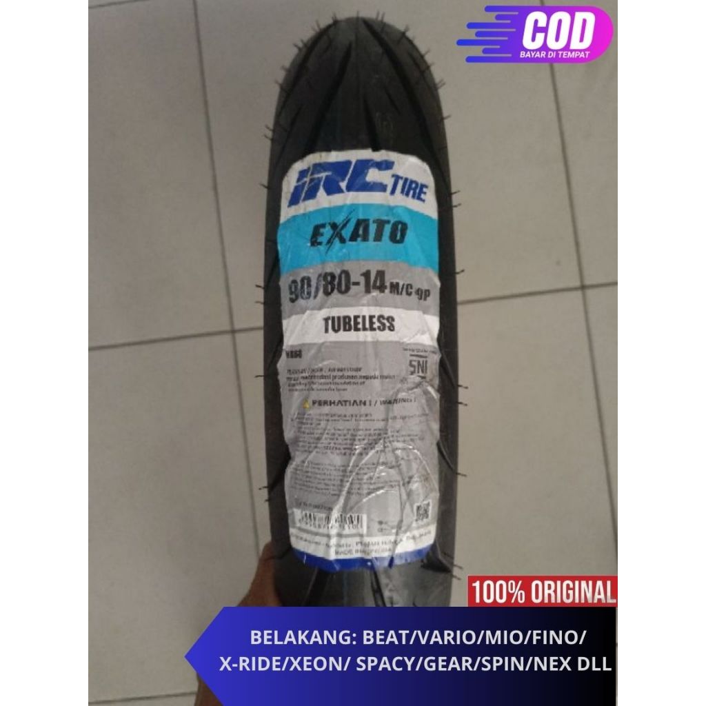 BAN LUAR IRC 90/80 RING 14 TUBELESS EXATO/NR88 ORIGINAL (TERBARU 2025) ALL MATIC RING 14