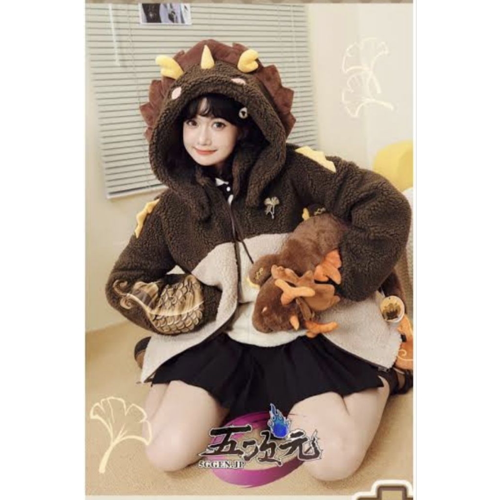 Zhongli Fluffy jacket MIAOWUCOS, jaket COSPLAY