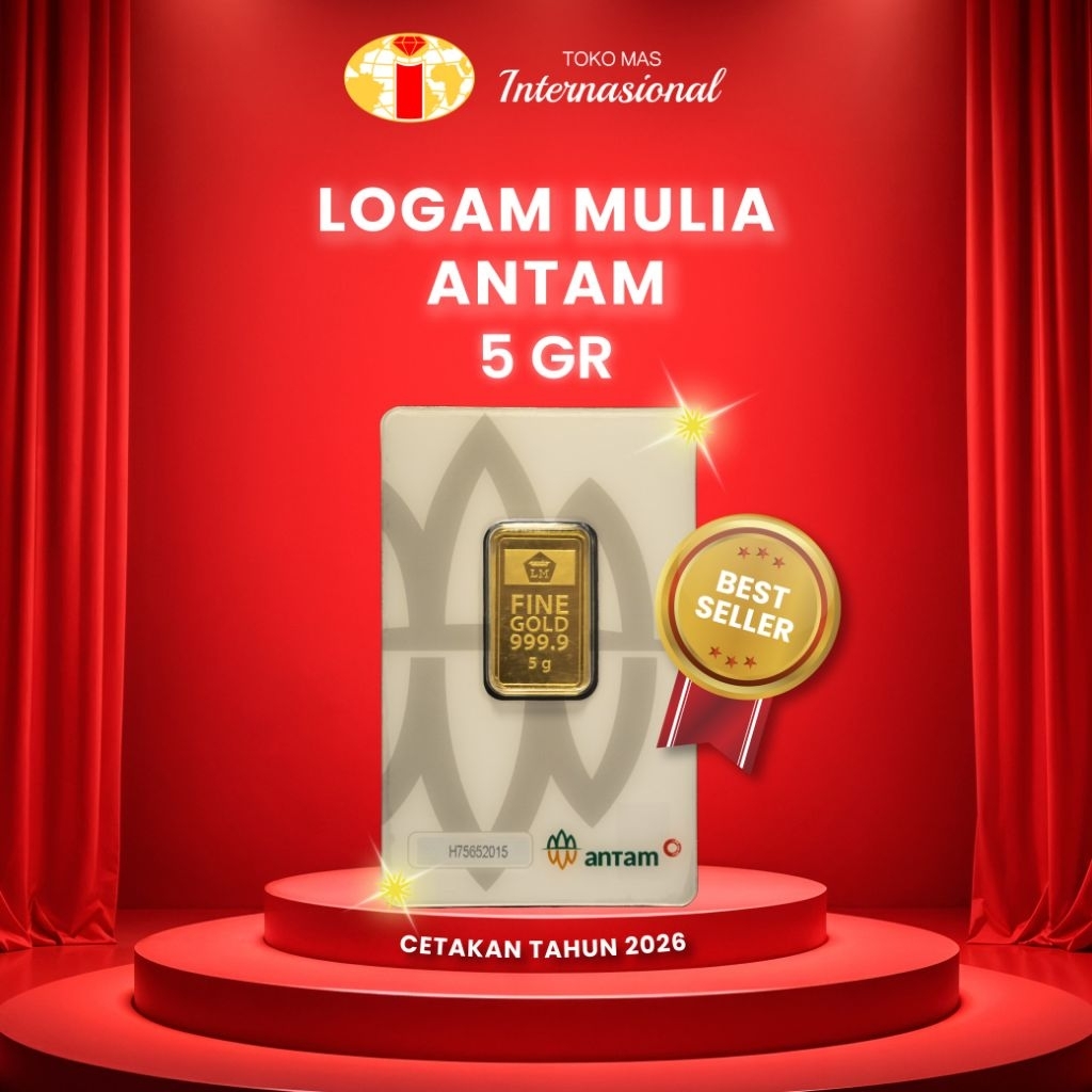 Logam Mulia LM Press 5gr 5g 5 Gram Batangan Emas ANTAM Sertifikat