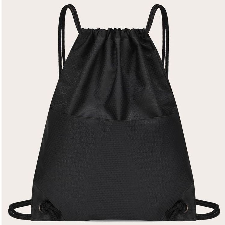 Tas Serut Polos String Bag Bavkpack Outdoor Unisex Tanpa Desain Bahan Parasut Tebal