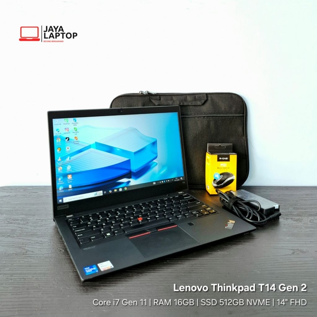 Lenovo Thinkpad T14 Gen 2 Core i7 Gen 11 RAM 16GB SSD 512GB 14 inch FHD Laptop Second Bekas Murah
