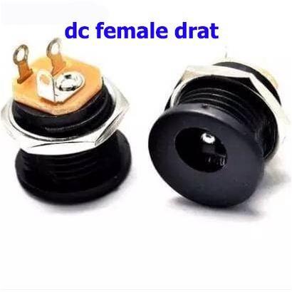 Socket Female Jack DC Power jack 5.5mm x 2.1mm Mounting + Nut