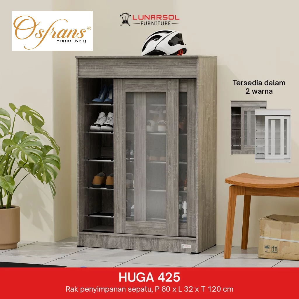 KHUSUS INSTANT CARGO EXPEDISI HUGA 425 Lemari Rak Sepatu Sliding Geser 24 Pasang HUGA425 KARGO EKSPE