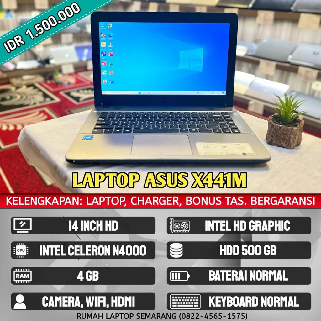 Laptop Asus X441M (second). Intel Celeron N4000. RAM 4 GB. HDD 500 GB