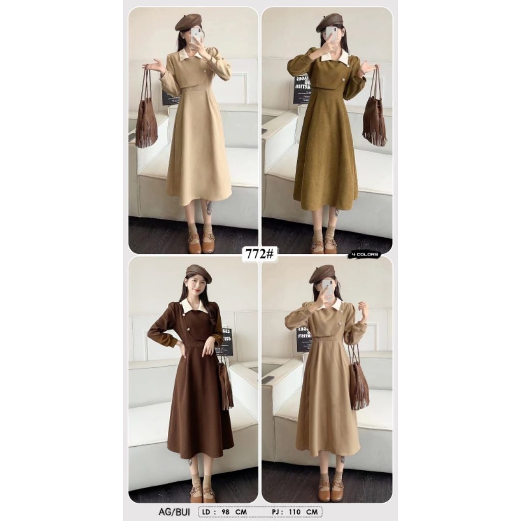 Dres Codorai Korea Sytle 772 Import - Dres Wanita Korea Sytle Import - Dres Import Kekinian - Dres W
