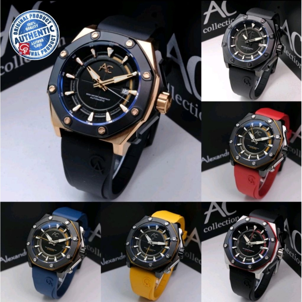 JAM TANGAN PRIA AUTOMATIC ALEXANDRE CHRISTIE AC9601 AC 9601 MAR ORIGINAL GARANSI 1 TH