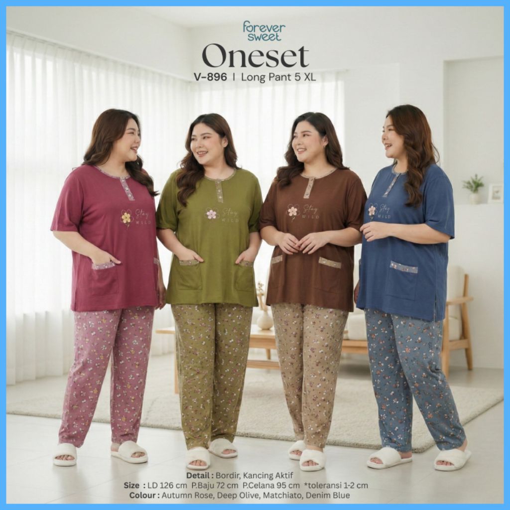 FOREVER SWEET PIYAMA JUMBO BAJU TIDUR CP BIG SIZE 5XL