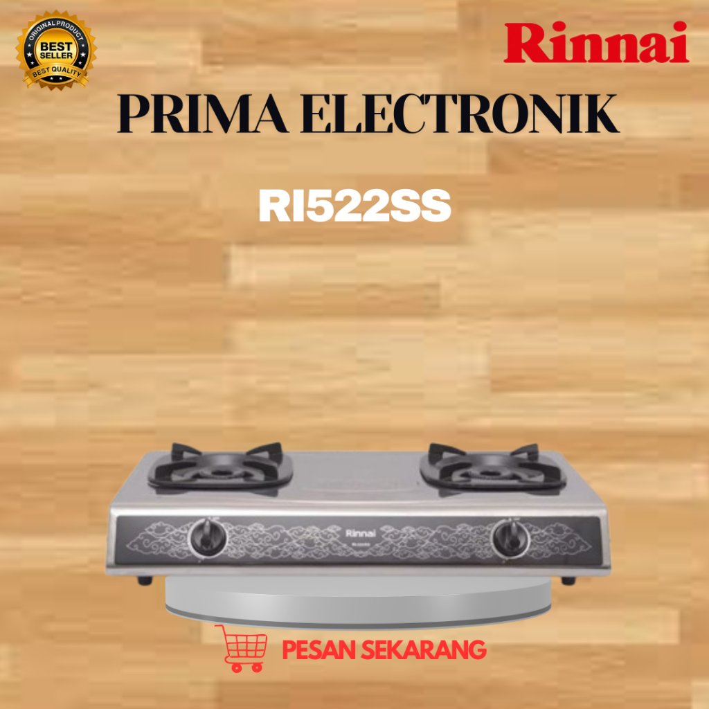 RINNAI KOMPOR GAS RI522SS 2 Tungku/RI-522SS/RI 522SS/ Api Sun Bunner/RI 522SS/Kompor Bergaransi Ori