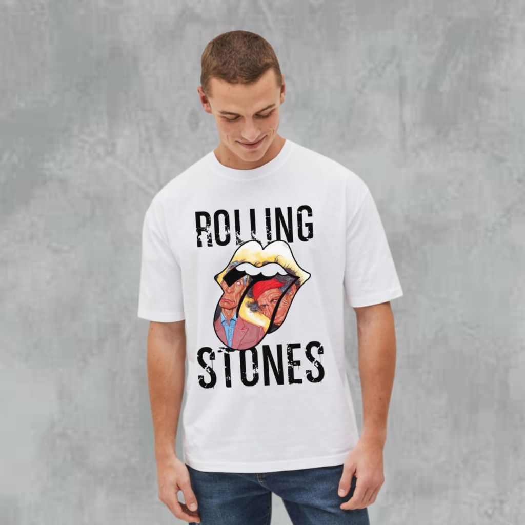 Kaos Band The Rolling Stones Vintage 100% Katun Combad 24s Premium | Kaos Rolling Stones | Baju Roll