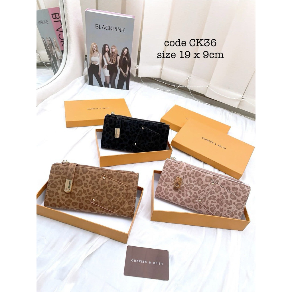 Dompet Motif Leopard Dompet Lipat Panjang Dompet Branded CK36 Freebox