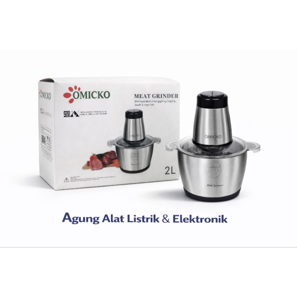 Omicko Meat Grinder 2L Stainless Steel Serbaguna