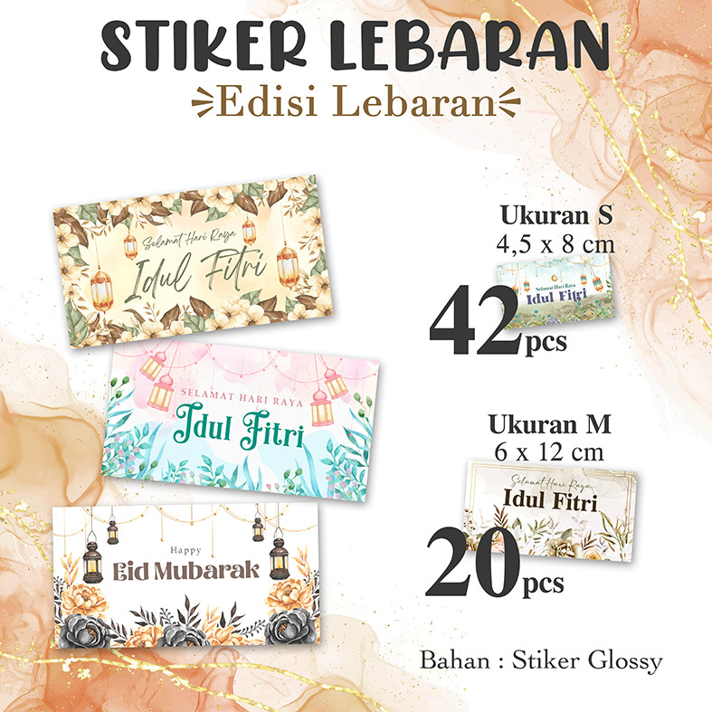 STIKER LEBARAN (KOTAK) | STIKER LABEL IDUL FITRI | STIKER BOX LEBARAN HAMPERS LEBARAN