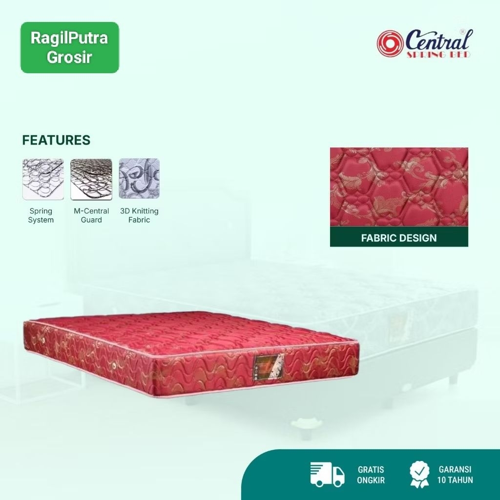 CENTRAL Springbed Central DELUXE ZEST Matras Medium Firm Promo Ukuran 90 100 120 140 160 180 200 x 2