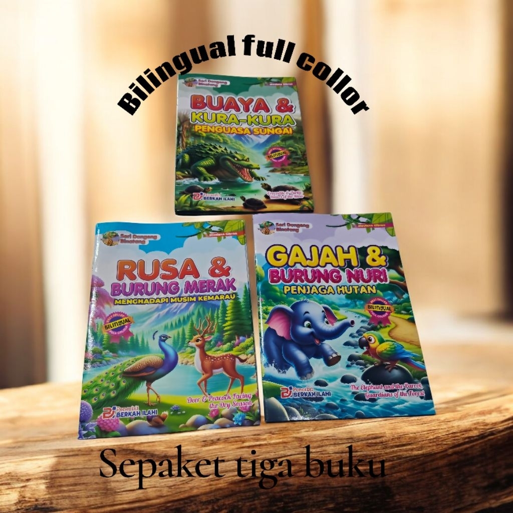 ( OBRAL ) BUKU CERITA ANAK RAKYAT DONGENG NUSANTARA / 1 PAKET 3 BUKU / FABEL BILLINGUAL / CERITA BIN
