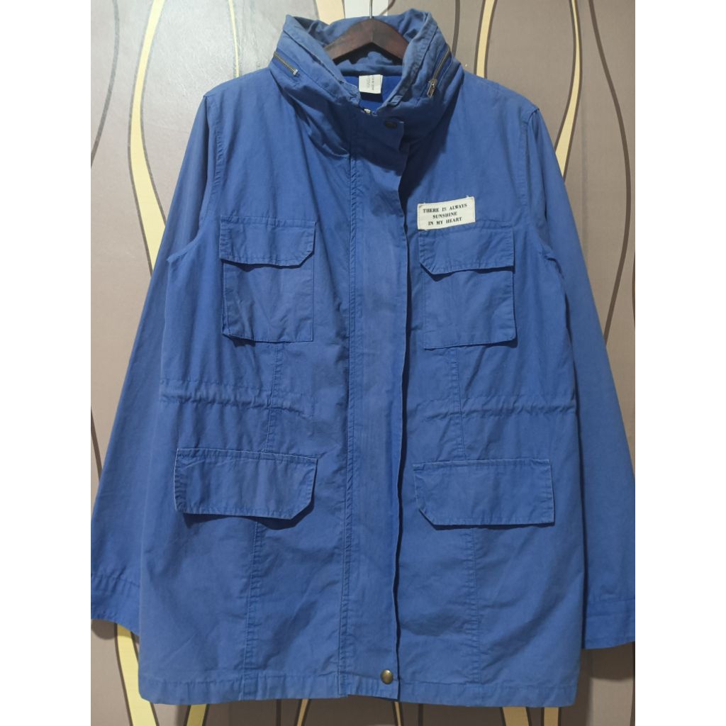 T.Beige Jaket Parka Hidden Hoodie Second