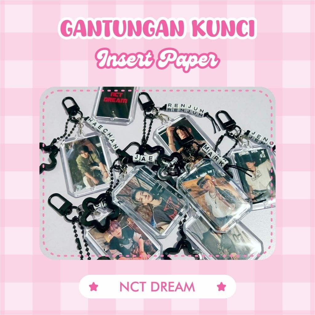 Gantungan Kunci Ganci Keychain Insert Paper NCT DREAM Nama Member