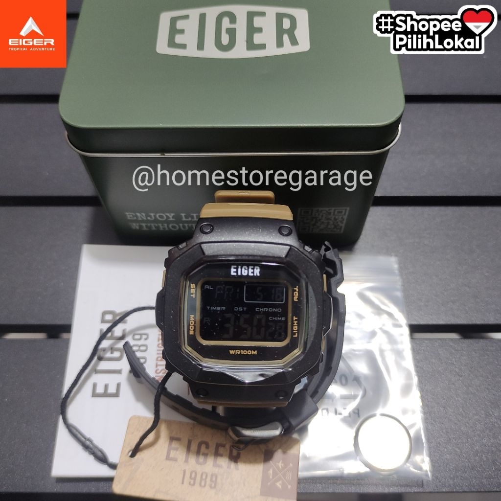 [PROMO] EIGER1989 Jam Tangan Arosuka 10ATM Water Resist - Fitur Lengkap Waktu Ganda, Stopwatch, Kale