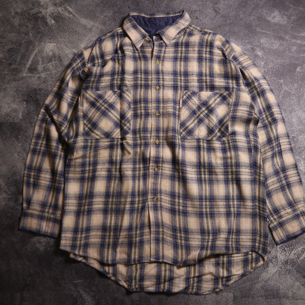 KEMEJA VINTAGE BUDWEISER PLAID WOOL FLANEL OUTER SHIRT FL37 SIZE L
