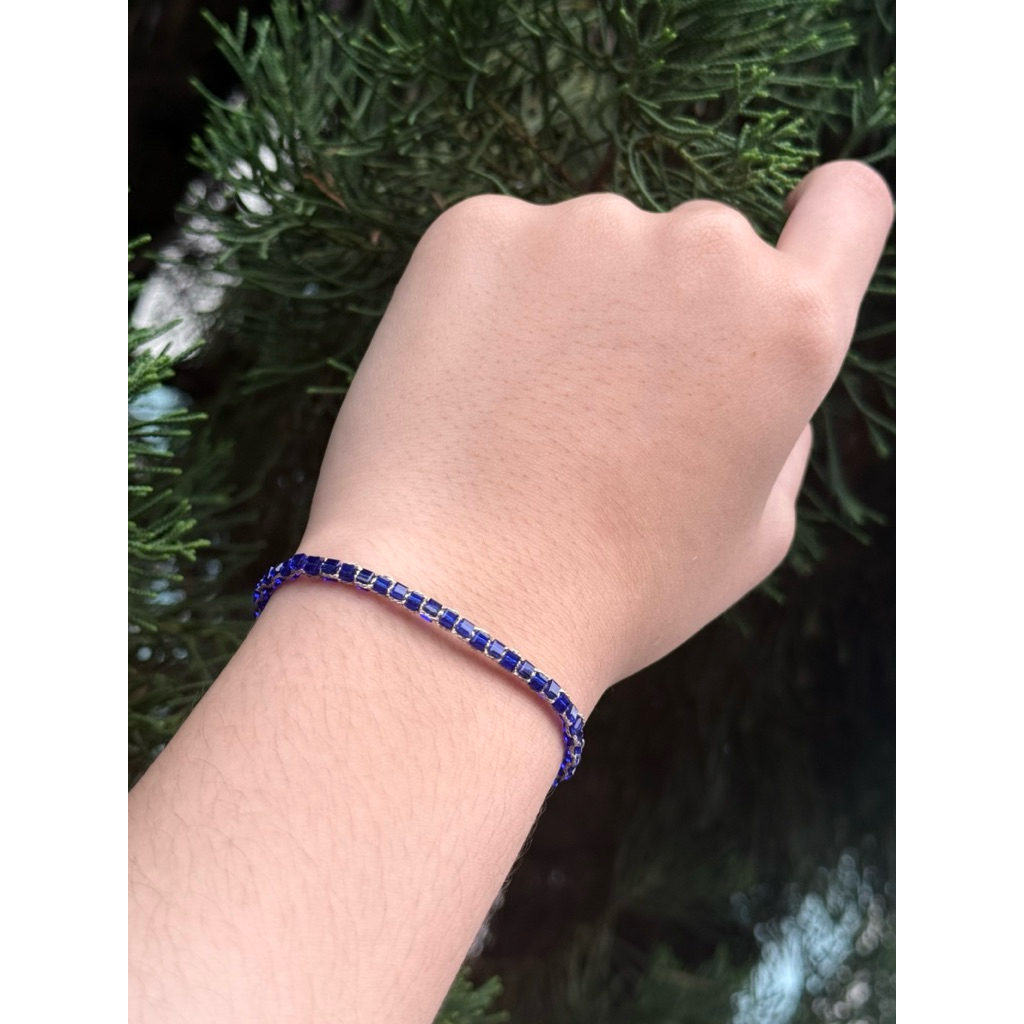 Samapura Blue Sapphire Bracelet – Handmade Bali | Elegan & Timeless - Gelang Aesthetic