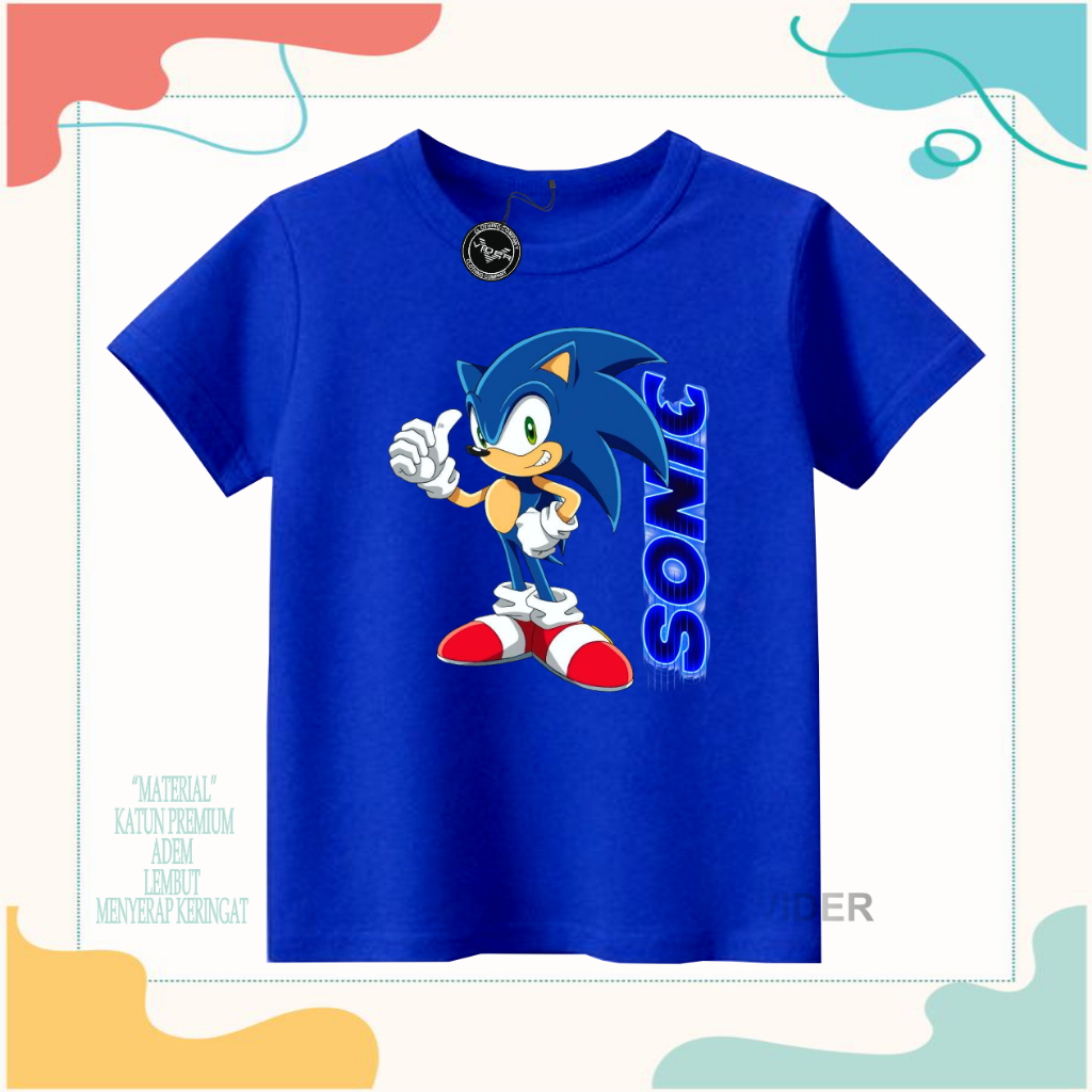 Kaos anak Laki-laki Sonic/Baju laki-laki Sonic