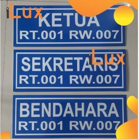 Plang Ketua RT/RW Reflektif Akrilik 15x50 Cm