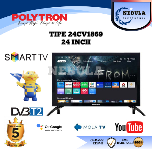 LED TV POLYTRON 24 INCH SMART TV/POLYTRON LED TV DIGITAL SMART TV 24 INCH NEW SERIES