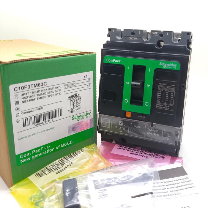 MCCB BREAKER NSX100F 3P 63A 44.1A-63A 36KA 3POLE TM63D 3PHASE 3 POLE 3 PHASE