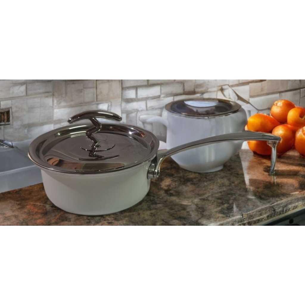 PANCI MASAK SAYUR ENAMEL 16 CM PENDEK