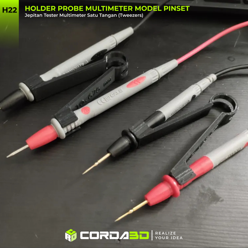 Holder Probe Multimeter Model Pinset - Jepitan Tester Multimeter Satu Tangan (Tweezers)