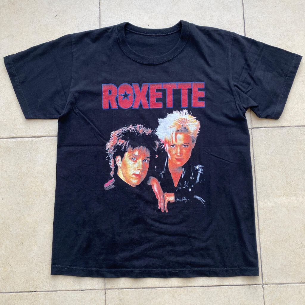Kaos vintage classic pop duo band Roxette second Bekas murah. Jual kaos band Roxette murah