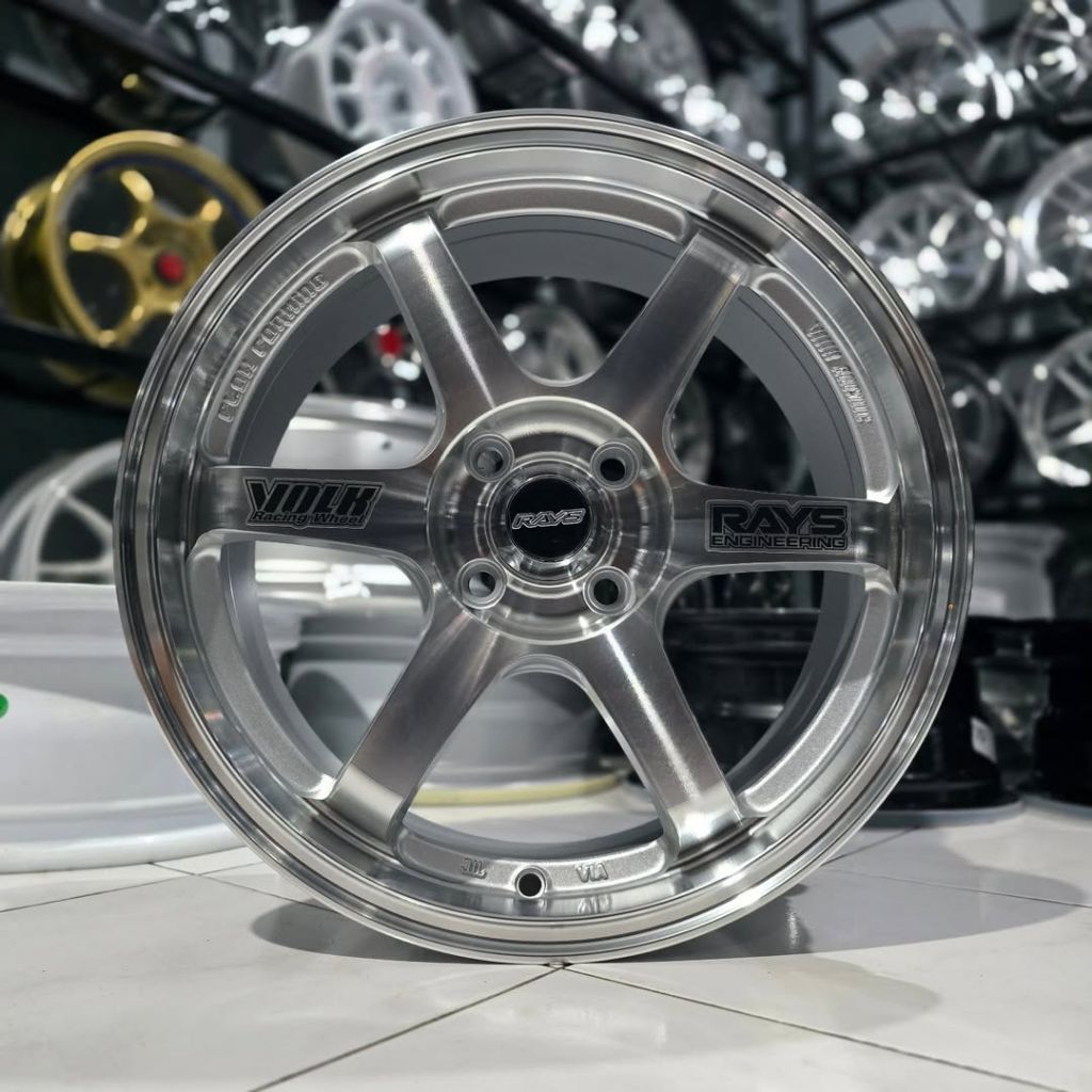 velg te37 FULL POLIS r16 pcd 4x100 racing ring 16 untuk velg suzuki fronx mobil brio jazz city freed