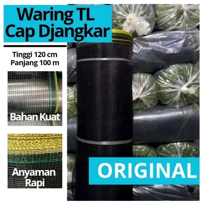 Waring Hitam TL Pagar Tanaman & Kandang Ayam - Jaring Hitam Kebun Per Roll / Meteran